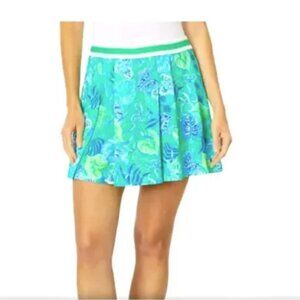 Lilly Pulitzer Luxletic Silvana Skort Botanical Green in A Flutter Large NWT